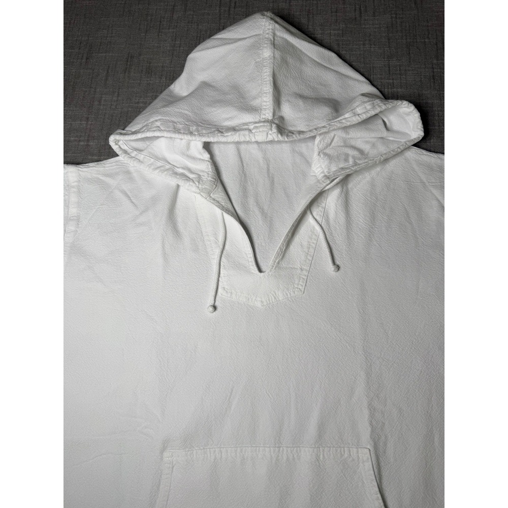 Soft Surroundings White Textured V-Neck Hoodie Pullover Kangaroo Pocket 2X USA - Picture 8 of 8
